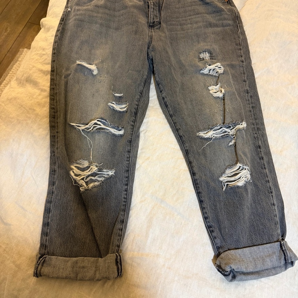 Lucky Brand Grey Distressed Boyfriend Jeans